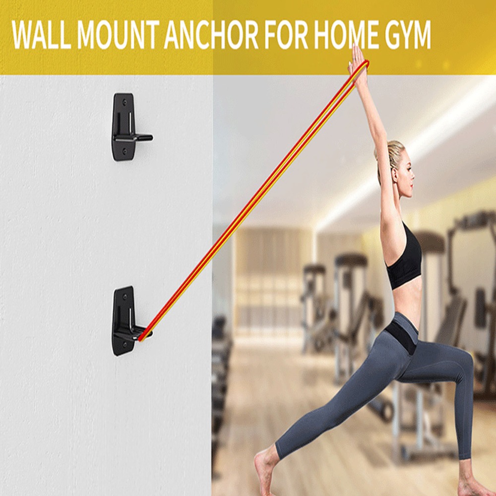 Home Gym Gym Equipment - 3Pcs Black Exercise Band Wall Anchor