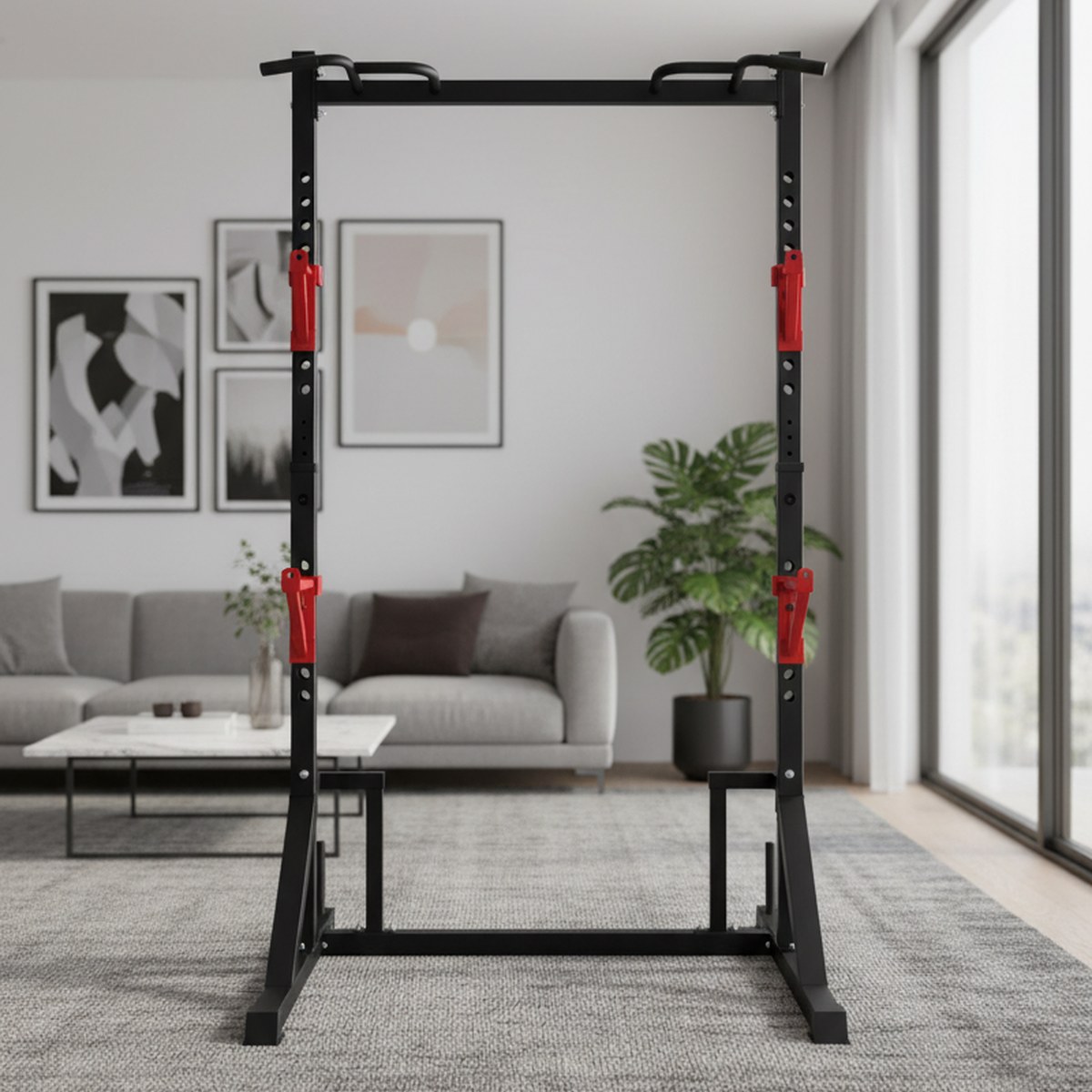 Adjustable Power Rack with Pul - Home Gym Gym Equipment ulasan dan harga