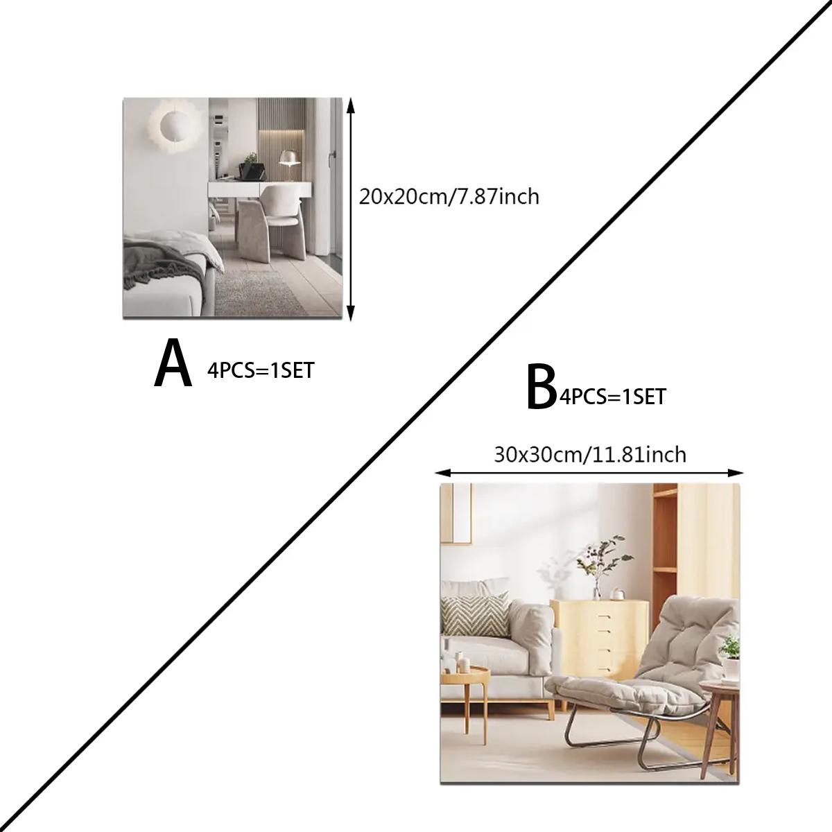 4Pcs Acrylic Mirror Wall Stick - Home Gym Diy ulasan dan harga