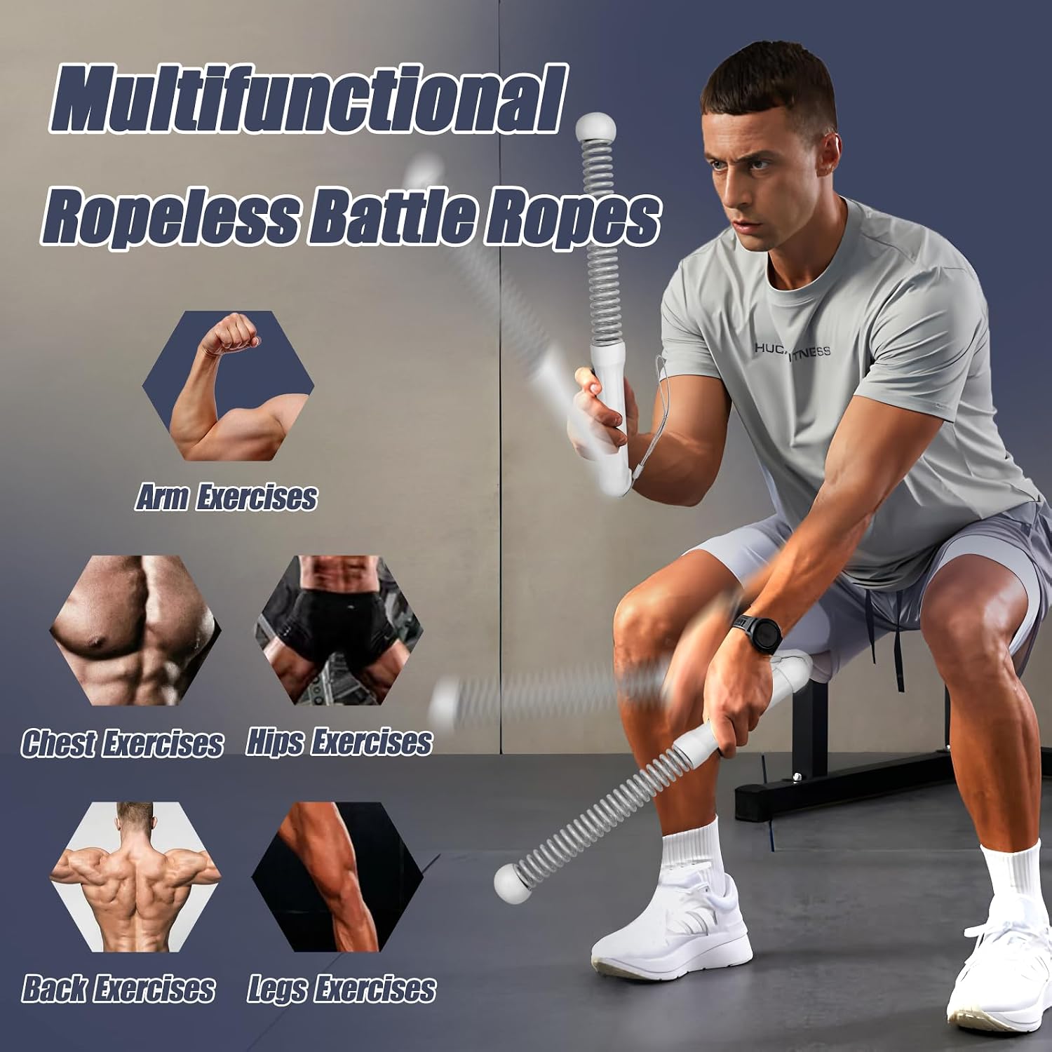 2nd Gen Ropeless Battle Ropes  - Home Gym Workout ulasan dan harga