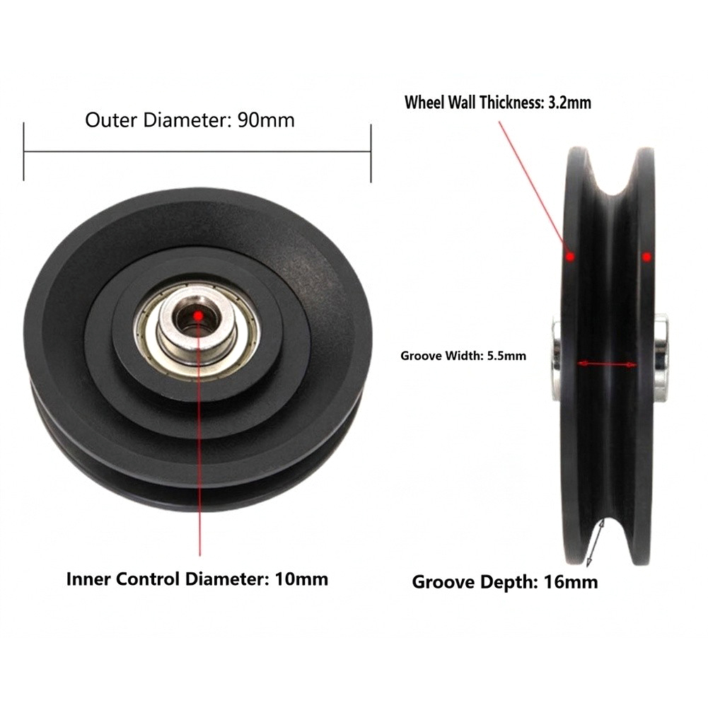 2pcs Nylon Silent Stainless St - Pulley Home Gym ulasan dan harga