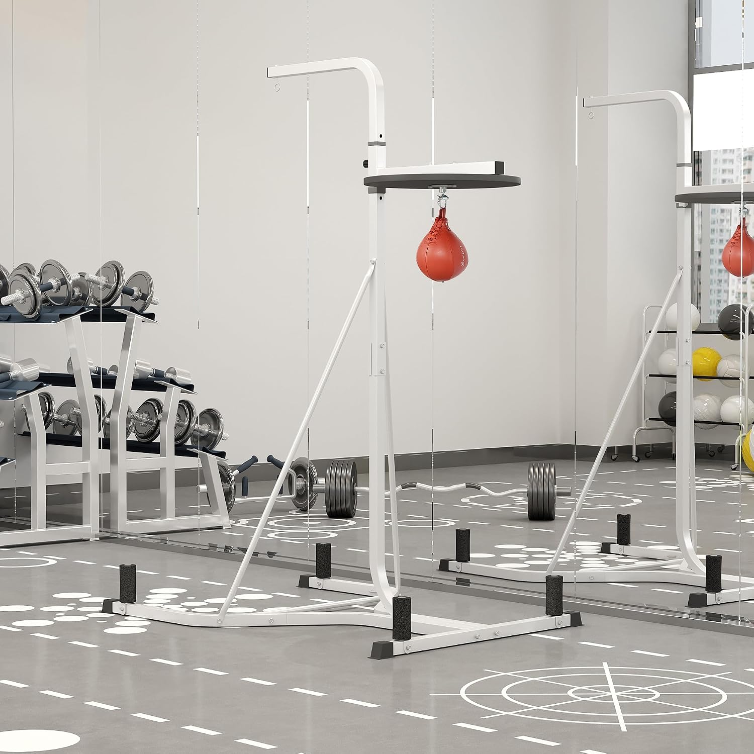 2-in-1 Punching Bag Stand with - Home Gym Workout ulasan dan harga