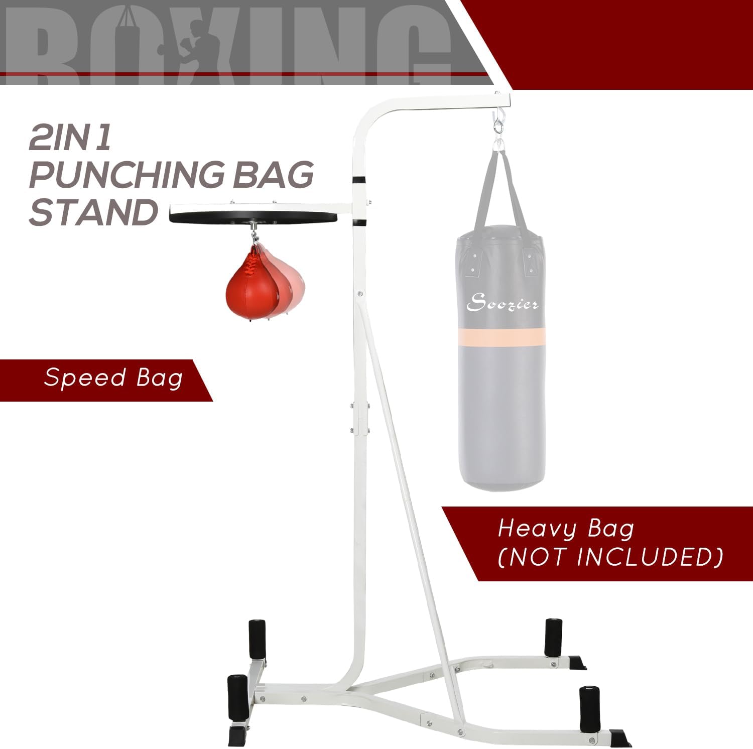 2-in-1 Punching Bag Stand with - Home Gym Workout ulasan dan harga