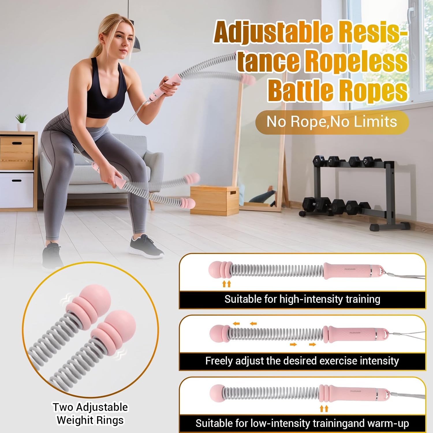 Portable Ropeless Battle Ropes - Home Gym Workout ulasan dan harga