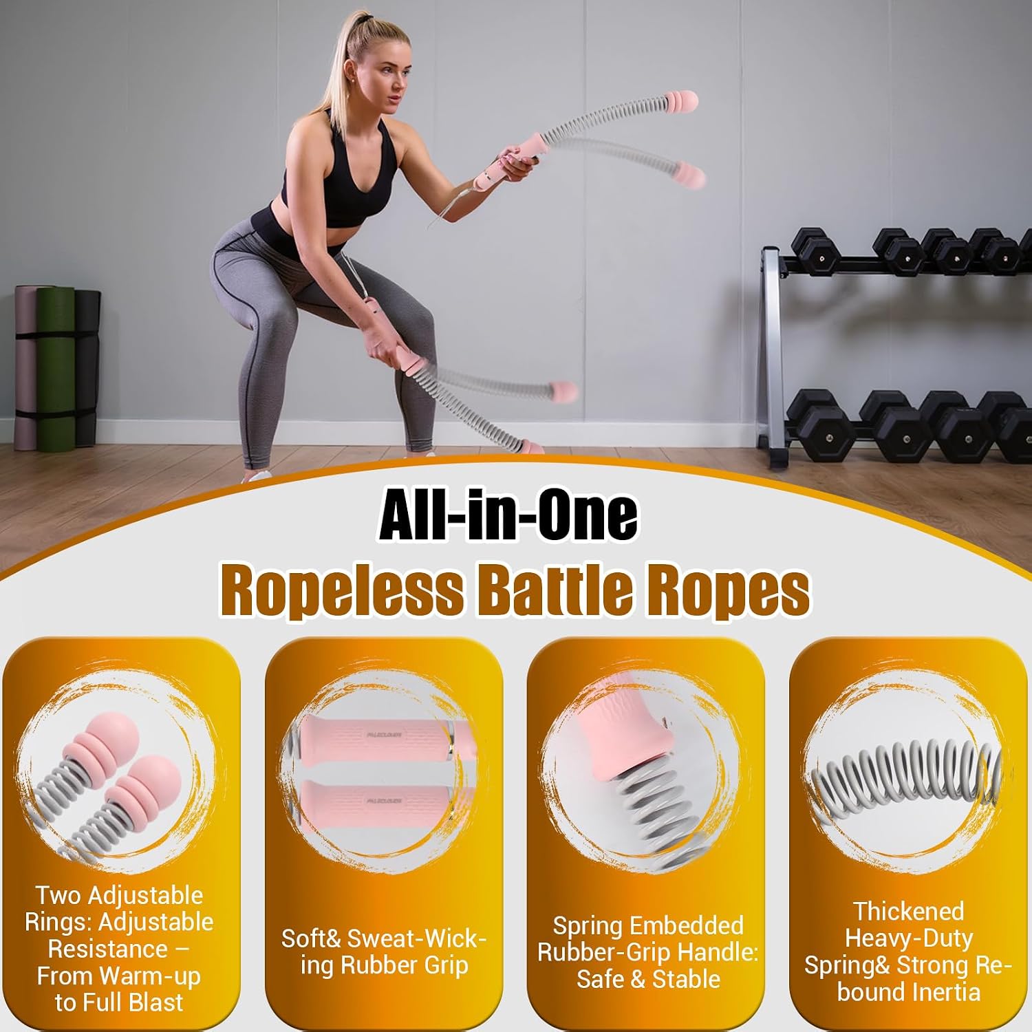Portable Ropeless Battle Ropes - Home Gym Workout ulasan dan harga