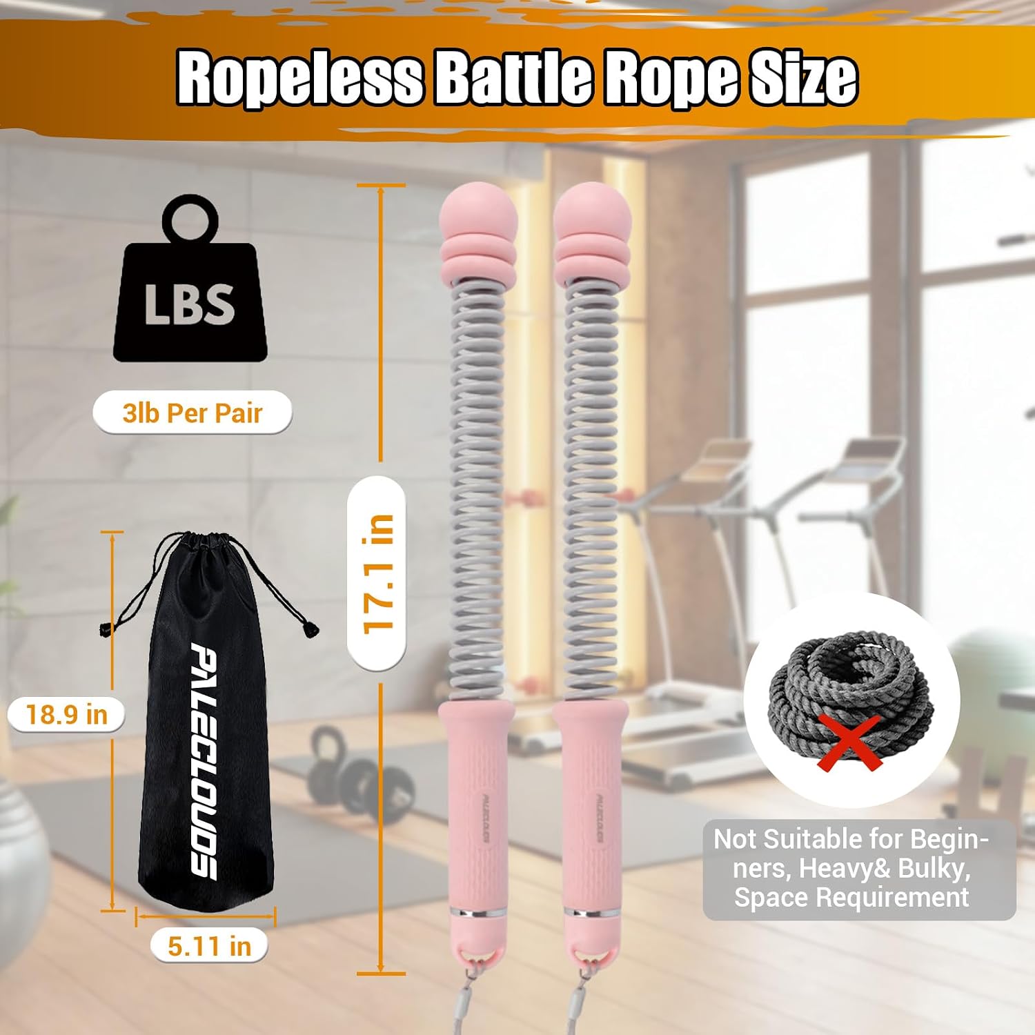Portable Ropeless Battle Ropes - Home Gym Workout ulasan dan harga