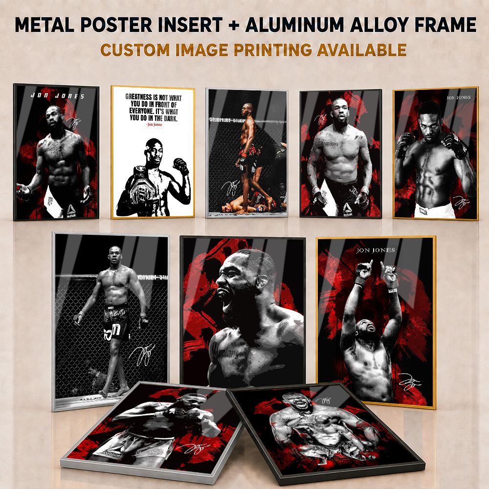 Jon Jones Framed Metal Print C - Home Gym Yes Or No ulasan dan harga