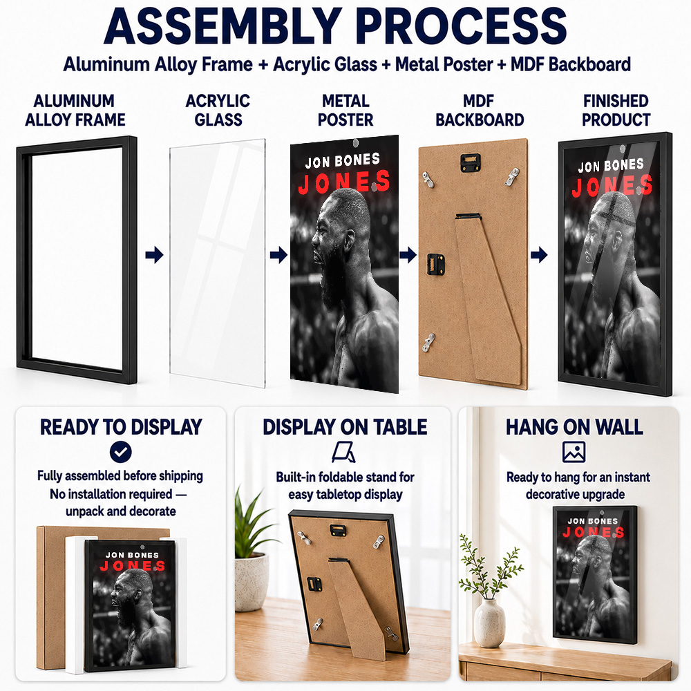 Jon Jones Framed Metal Print C - Home Gym Yes Or No ulasan dan harga