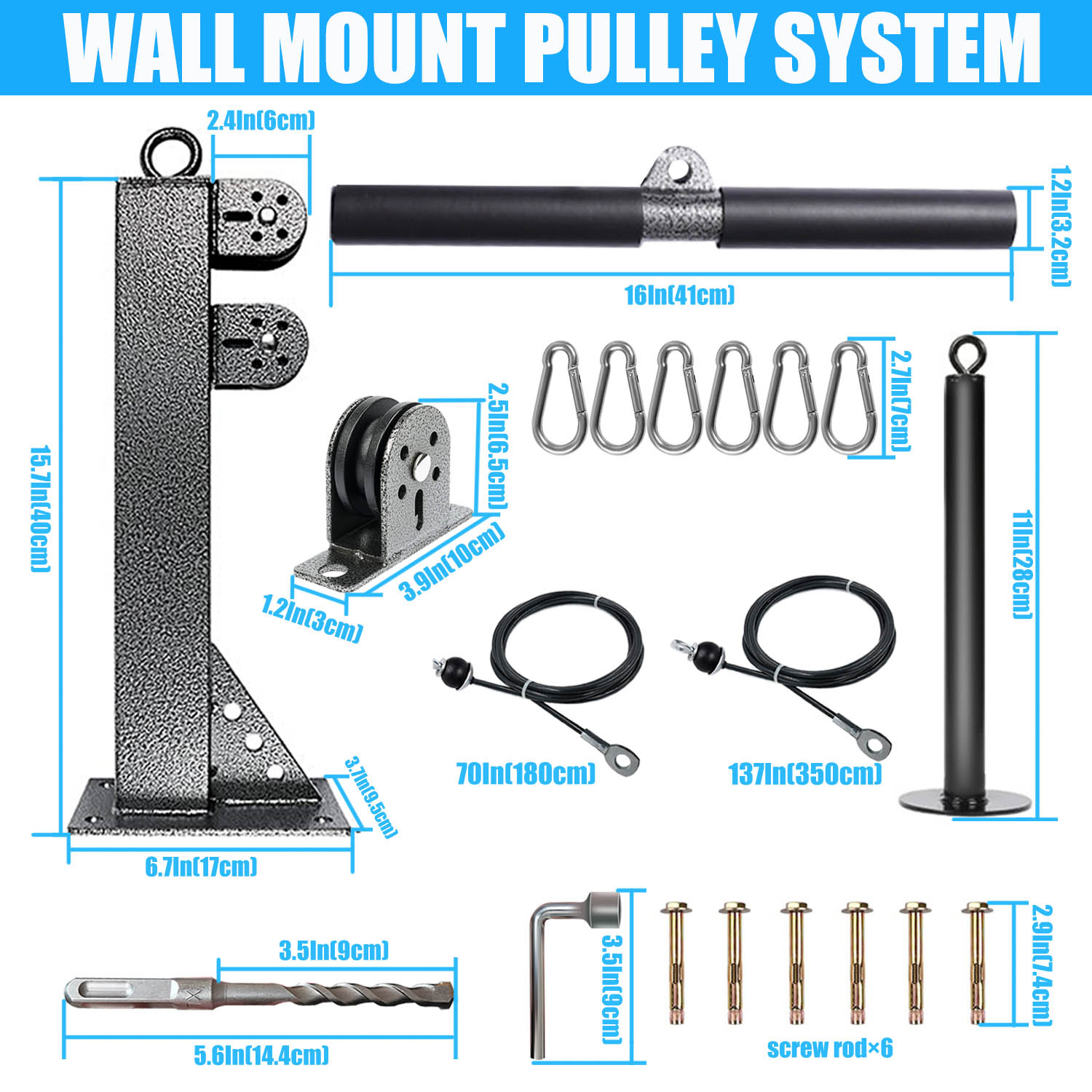 Fitness Wall Mounted Pulley Sy - Pulley Home Gym ulasan dan harga