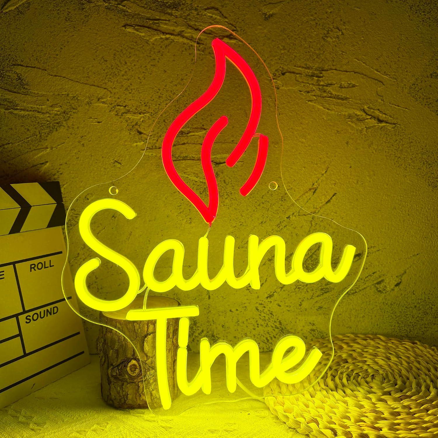 Sauna Time Neon Sign USB Dimma - Sauna Home Gym ulasan dan harga