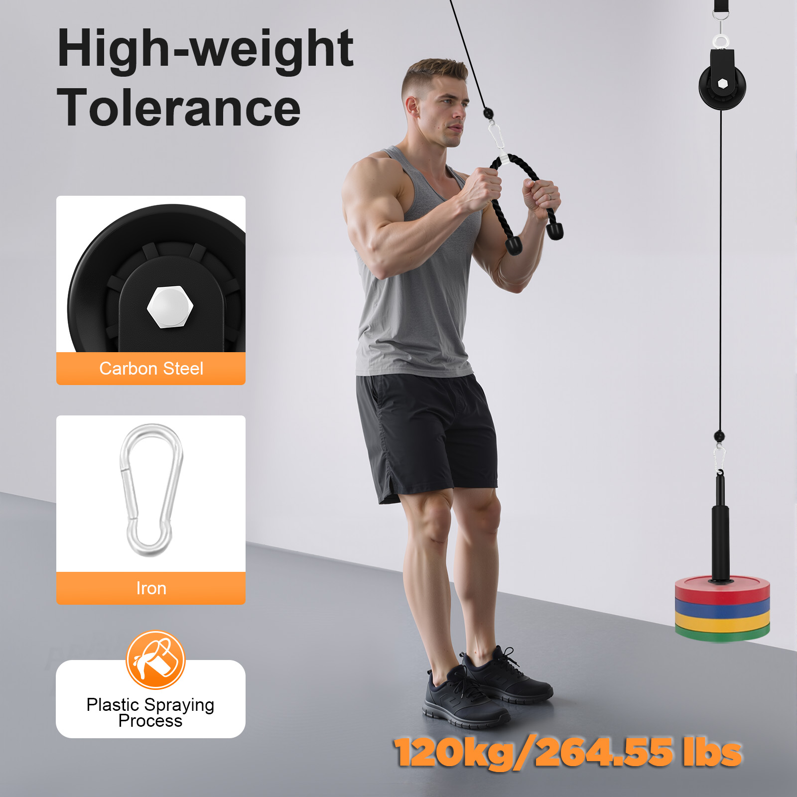 120kg Cable Pull Fitness Syste - Pulley Home Gym ulasan dan harga