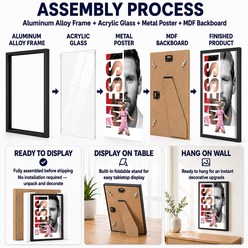 Lionel Messi Framed Metal Post - Home Gym Yes Or No ulasan dan harga